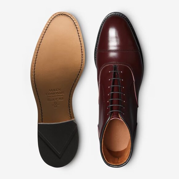 Allen Edmonds Park Avenue Cap-toe Oxford Dress Boot Burgundy Leather Size 10 D M